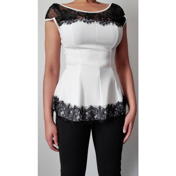 Dressy Sleeveless Top, White, Size S - Picture 1 of 7